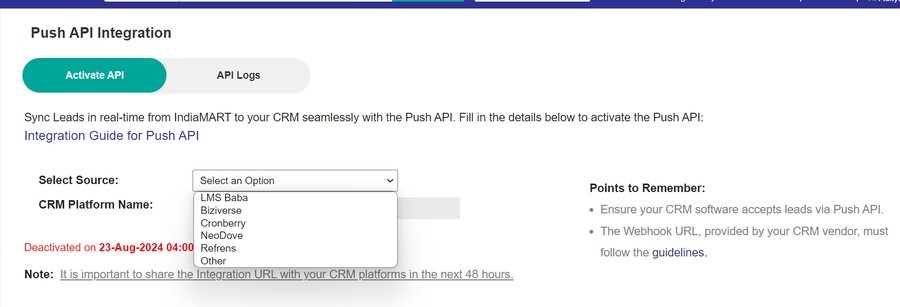 CRM Platform Not Listed